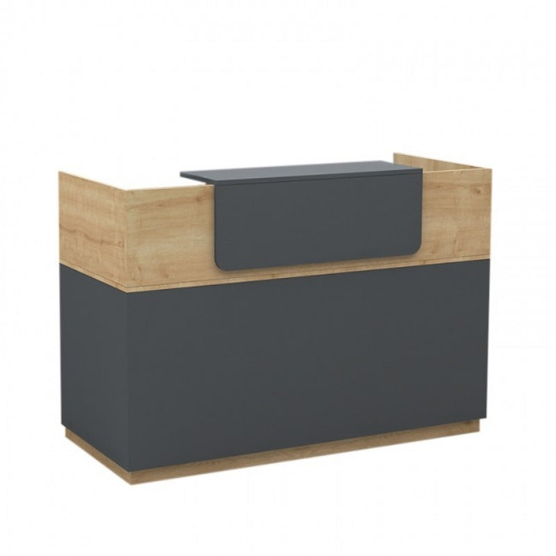 Γραφείο Reception Lemmon Χρώμα Φυσικό Οξιάς - Ανθρακί 120x70x110