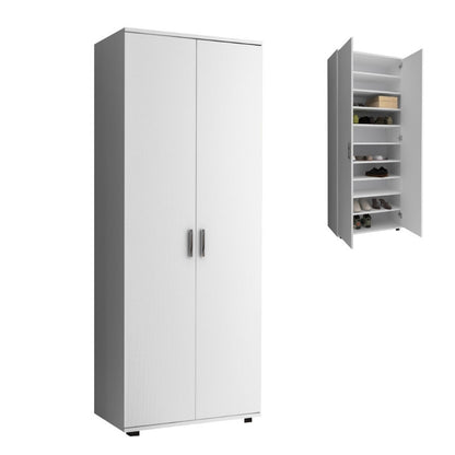 Ντουλάπα Ρούχων - Παπουτσοθήκη Eric Δίφυλλη Χρώμα Λευκό 76x36x187