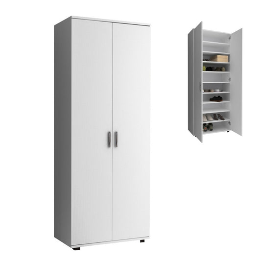 Ντουλάπα Ρούχων - Παπουτσοθήκη Eric Δίφυλλη Χρώμα Λευκό 76x36x187