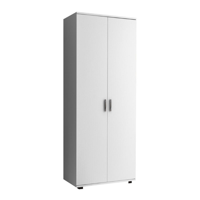 Ντουλάπα Ρούχων - Παπουτσοθήκη Eric Δίφυλλη Χρώμα Λευκό 76x36x187