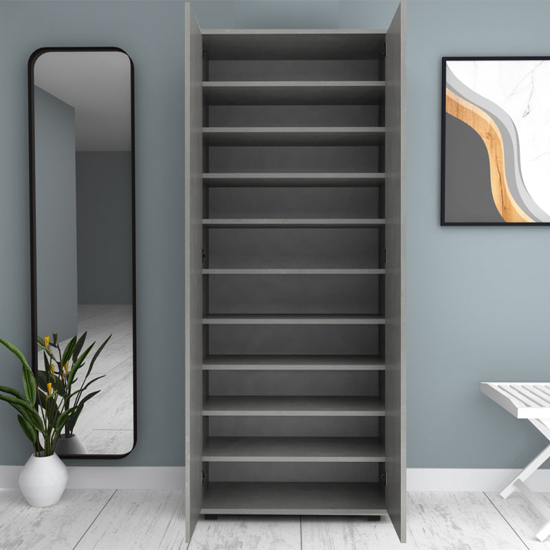 Ντουλάπα Ρούχων - Παπουτσοθήκη Eric Δίφυλλη Χρώμα Γκρι Σκυροδέματος 76x36x187