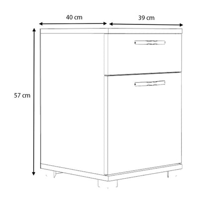 Κομοδίνο - Συρταριέρα Γραφείου Veto Χρώμα Λευκό 40x39x57