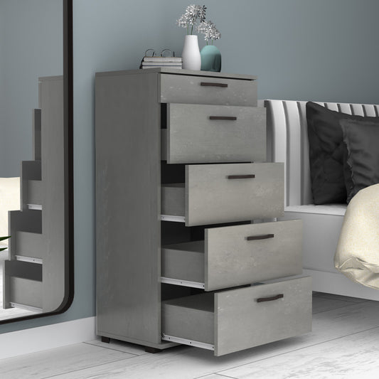 Συρταριέρα Helia Χρώμα Γκρι Σκυροδέματος 60x44x108