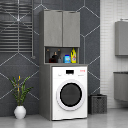 Έπιπλο Πλυντηρίου Cozen Χρώμα Γκρι Σκυροδέματος 65x60x178