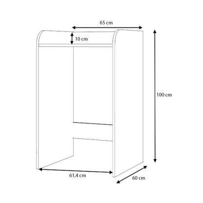 Έπιπλο Πλυντηρίου Toren Χρώμα Φυσικό Οξιάς 65x60x100