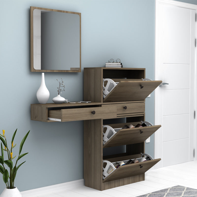 Έπιπλο Εισόδου Pego Χρώμα Καρυδί 130x30x123,3