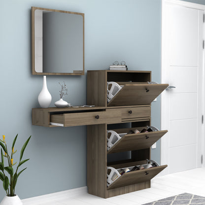 Έπιπλο Εισόδου Pego Χρώμα Καρυδί 130x30x123,3