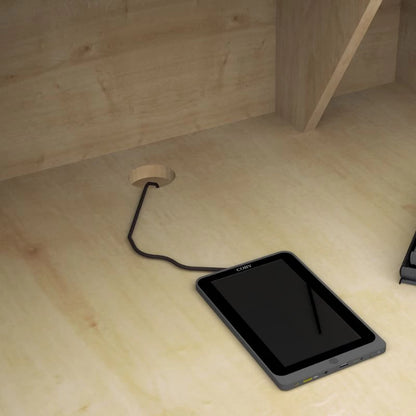 Γραφείο Υποδοχής - Reception Gemini Χρώμα Φυσικό Οξιάς - Ανθρακί 90x50x110