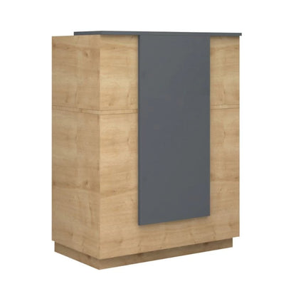 Γραφείο Υποδοχής - Reception Gemini Χρώμα Φυσικό Οξιάς - Ανθρακί 90x50x110