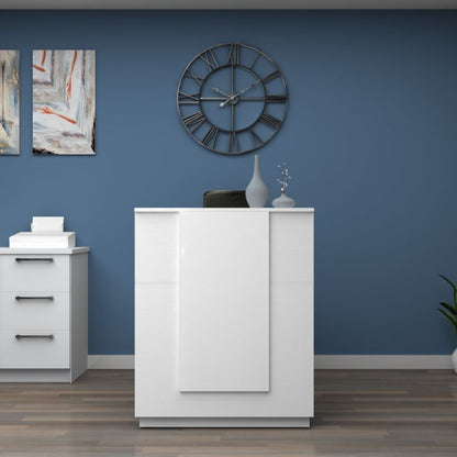 Γραφείο Υποδοχής - Reception Gemini Χρώμα Λευκό 90x50x110