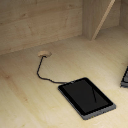 Γραφείο Υποδοχής - Reception Gemini Χρώμα Φυσικό Οξιάς - Ανθρακί 100x70x110