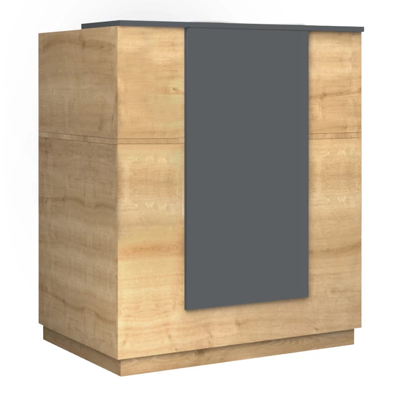 Γραφείο Υποδοχής - Reception Gemini Χρώμα Φυσικό Οξιάς - Ανθρακί 100x70x110