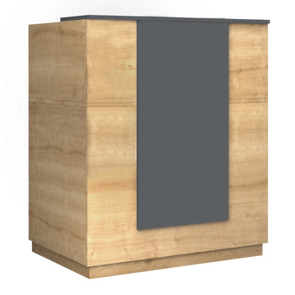 Γραφείο Υποδοχής - Reception Gemini Χρώμα Φυσικό Οξιάς - Ανθρακί 100x70x110