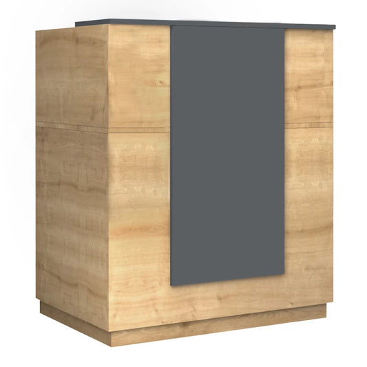 Γραφείο Υποδοχής - Reception Gemini Χρώμα Φυσικό Οξιάς - Ανθρακί 100x70x110