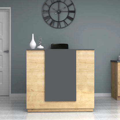 Γραφείο Υποδοχής - Reception Gemini Χρώμα Φυσικό Οξιάς - Ανθρακί 120x70x110