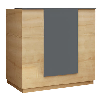 Γραφείο Υποδοχής - Reception Gemini Χρώμα Φυσικό Οξιάς - Ανθρακί 120x70x110