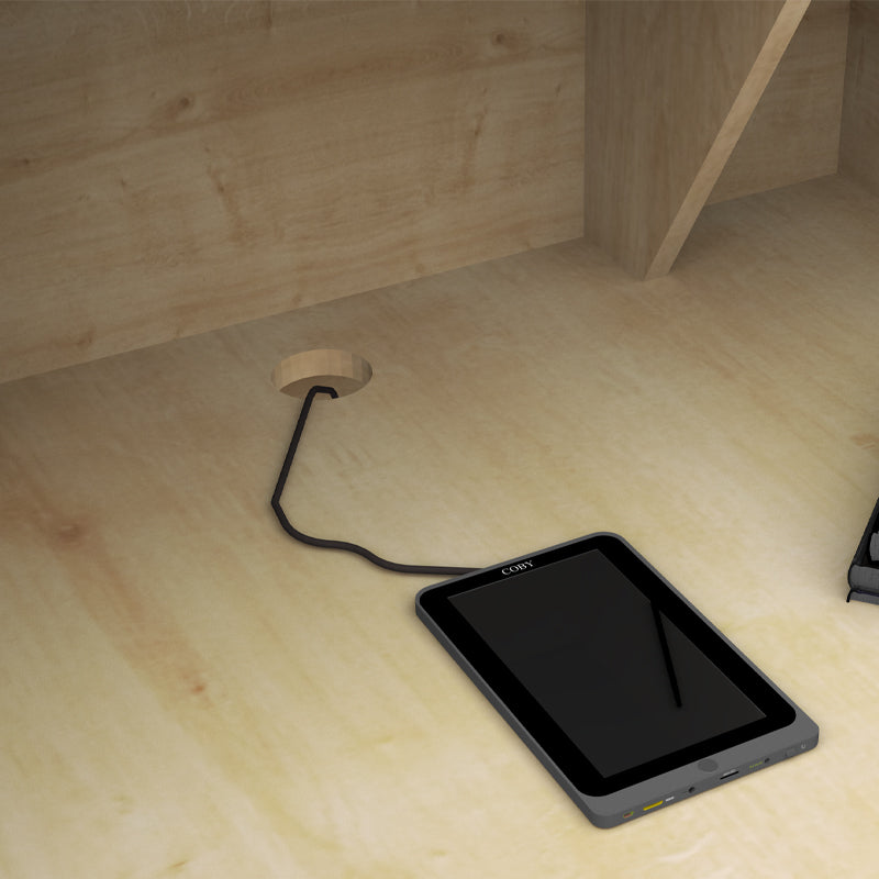 Γραφείο Υποδοχής - Reception Gemini Χρώμα Φυσικό Οξιάς - Ανθρακί 150x70x110