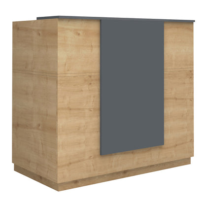 Γραφείο Υποδοχής - Reception Gemini Χρώμα Φυσικό Οξιάς - Ανθρακί 150x70x110