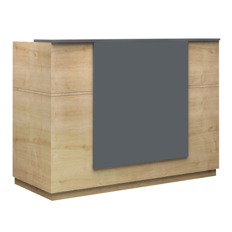 Γραφείο Υποδοχής - Reception Gemini Χρώμα Φυσικό Οξιάς - Ανθρακί 180x70x110