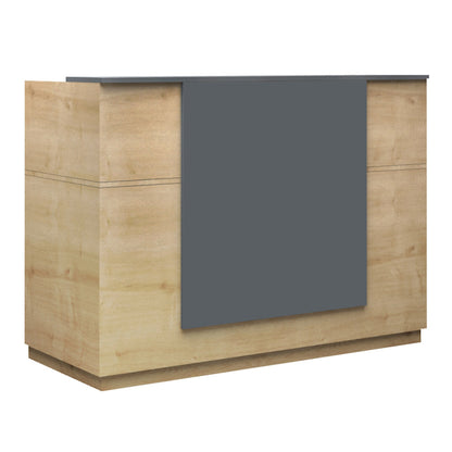 Γραφείο Υποδοχής - Reception Gemini Χρώμα Φυσικό Οξιάς - Ανθρακί 180x70x110