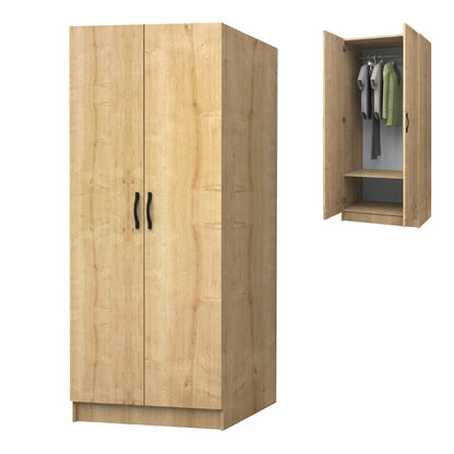 Ντουλάπα Ρούχων Vivian Δίφυλλη Χρώμα Φυσικό Οξιάς 80x51,8x181