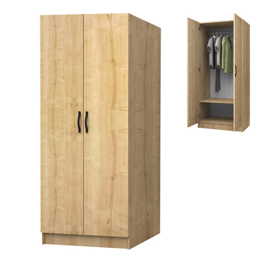 Ντουλάπα Ρούχων Vivian Δίφυλλη Χρώμα Φυσικό Οξιάς 80x51,8x181