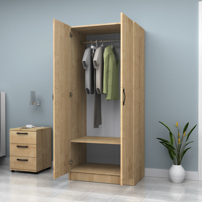 Ντουλάπα Ρούχων Vivian Δίφυλλη Χρώμα Φυσικό Οξιάς 80x51,8x181