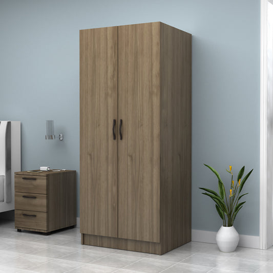 Ντουλάπα Ρούχων Vivian Δίφυλλη Χρώμα Καρυδί 80x51,8x181