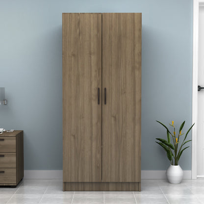 Ντουλάπα Ρούχων Vivian Δίφυλλη Χρώμα Καρυδί 80x51,8x181