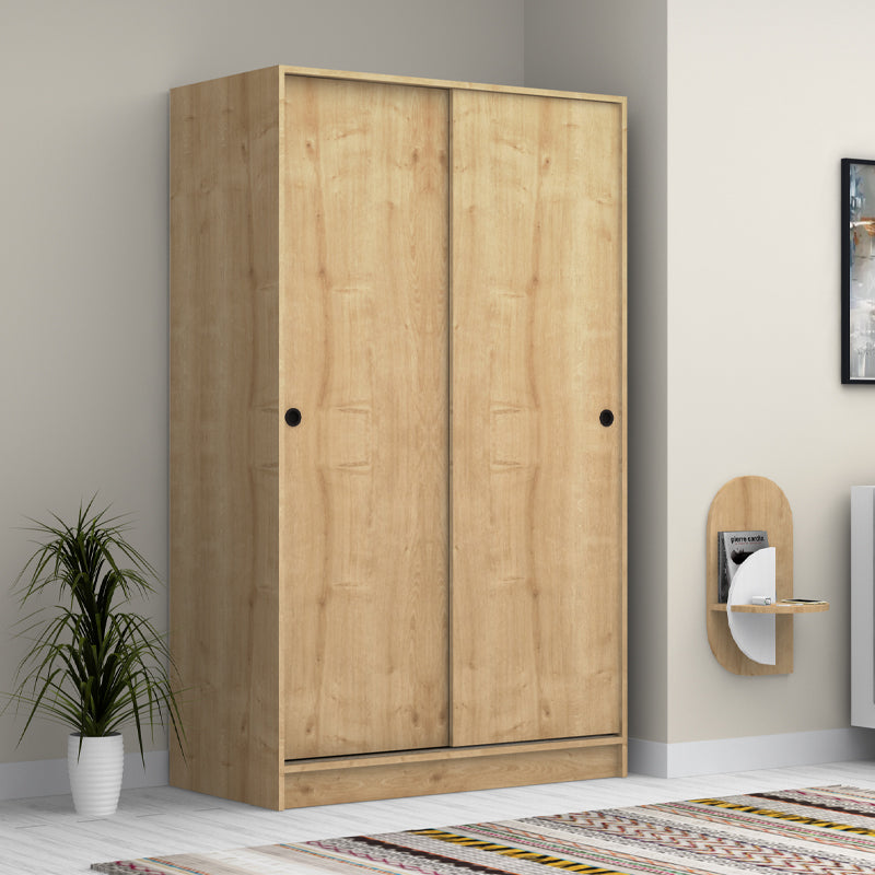 Ντουλάπα Ρούχων Regio Δίφυλλη Συρόμενη Χρώμα Φυσικό Οξιάς 120x60x200