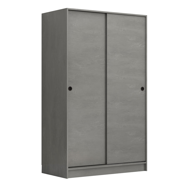 Ντουλάπα Ρούχων Regio Δίφυλλη Συρόμενη Χρώμα Γκρι Σκυροδέματος 120x60x200