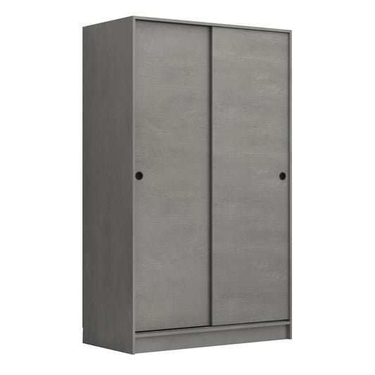 Ντουλάπα Ρούχων Regio Δίφυλλη Συρόμενη Χρώμα Γκρι Σκυροδέματος 120x60x200