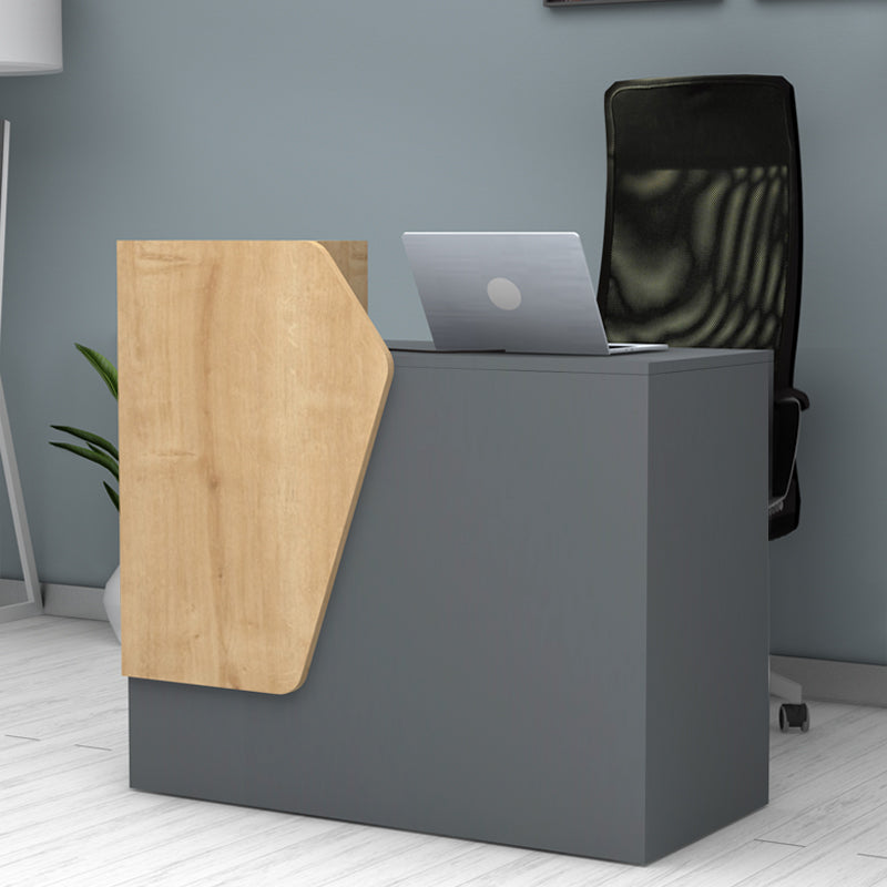 Γραφείο Υποδοχής - Reception Merlin Χρώμα Ανθρακί - Φυσικό Οξιάς 110x50x101,8