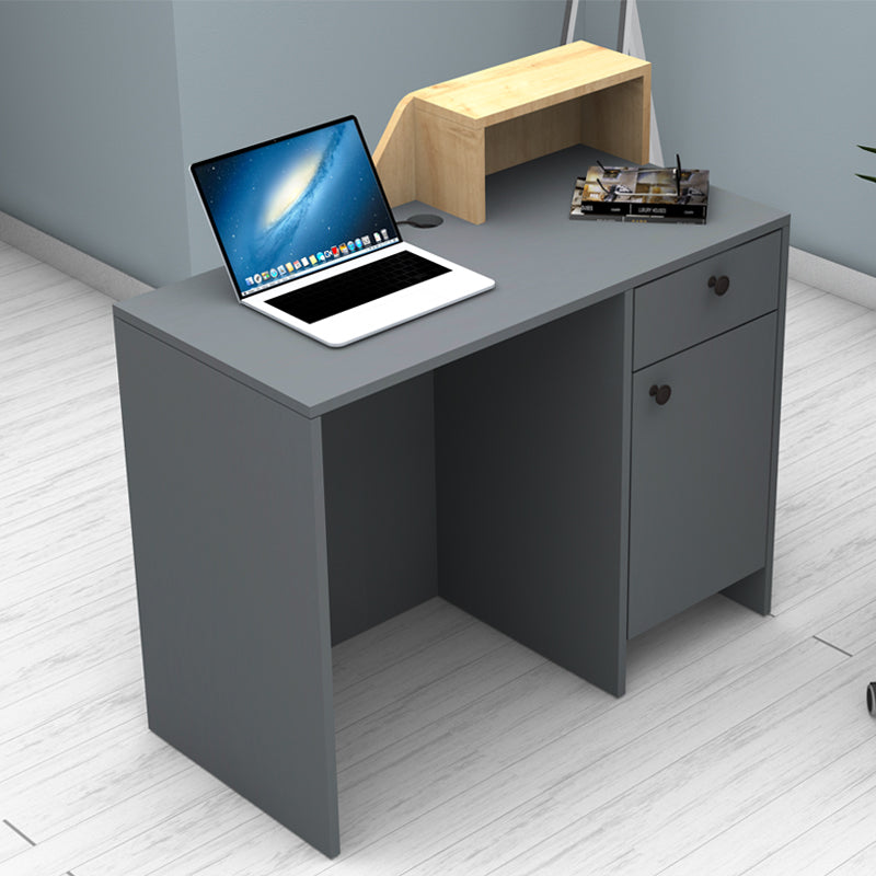 Γραφείο Υποδοχής - Reception Merlin Χρώμα Ανθρακί - Φυσικό Οξιάς 110x50x101,8