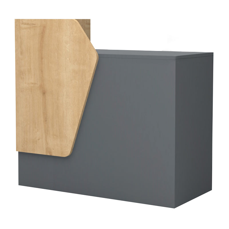 Γραφείο Υποδοχής - Reception Merlin Χρώμα Ανθρακί - Φυσικό Οξιάς 110x50x101,8