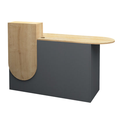 Γραφείο Υποδοχής - Reception Rezio Χρώμα Ανθρακί - Φυσικό Οξιάς 140x50x101,8