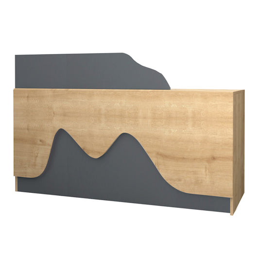 Γραφείο Υποδοχής - Reception Lione Χρώμα Φυσικό Οξιάς - Ανθρακί 160x60x100