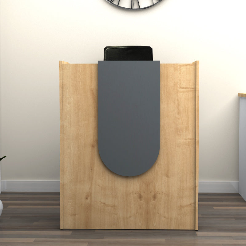 Γραφείο Υποδοχής - Reception Mezzo Χρώμα Φυσικό Οξιάς - Ανθρακί 90x40x110