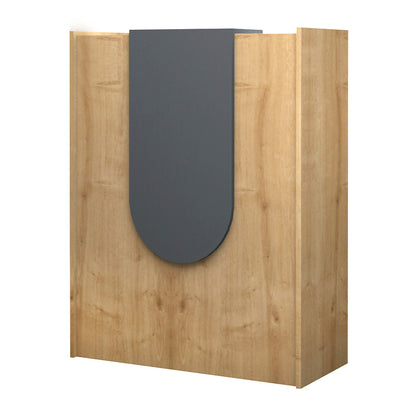 Γραφείο Υποδοχής - Reception Mezzo Χρώμα Φυσικό Οξιάς - Ανθρακί 90x40x110