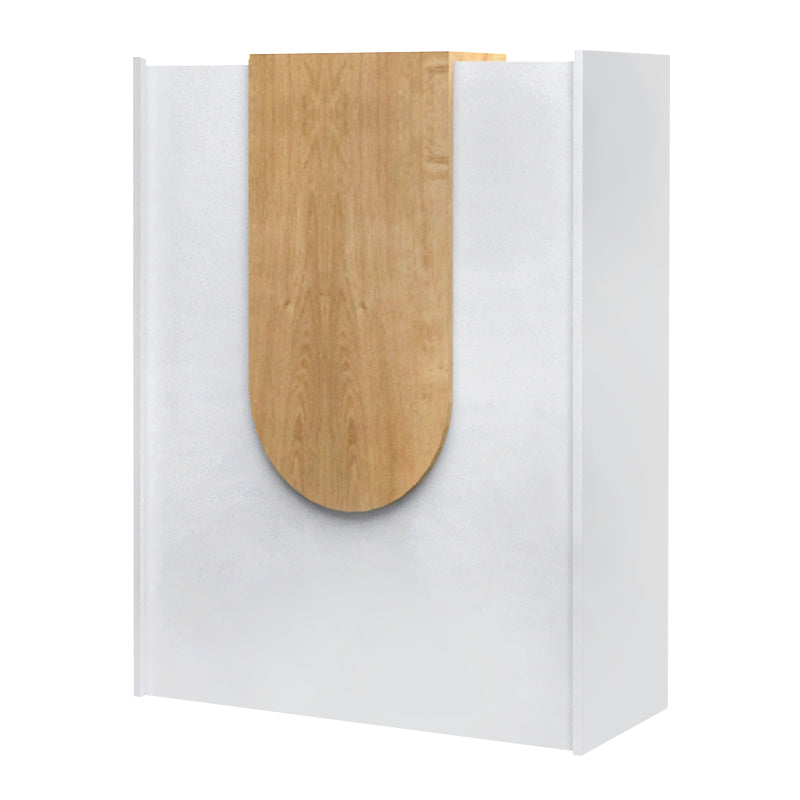 Γραφείο Υποδοχής - Reception Mezzo Χρώμα Λευκό - Φυσικό Οξιάς 90x40x110