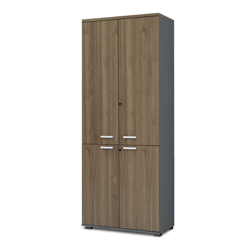 Ντουλάπα Γραφείου με Κλειδαριά Επαγγελματική Venturo Χρώμα Ανθρακί - Καρυδί 80x40x200