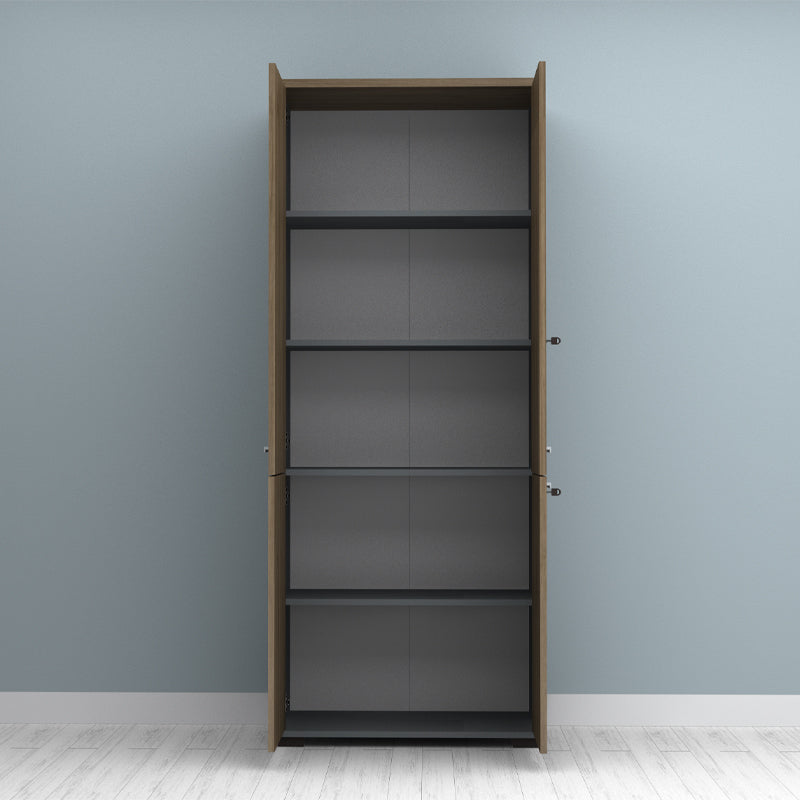 Ντουλάπα Γραφείου με Κλειδαριά Επαγγελματική Venturo Χρώμα Ανθρακί - Καρυδί 80x40x200