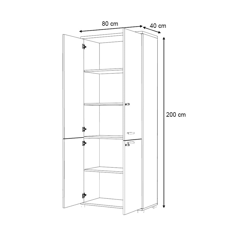 Ντουλάπα Γραφείου με Κλειδαριά Επαγγελματική Venturo Χρώμα Ανθρακί - Καρυδί 80x40x200
