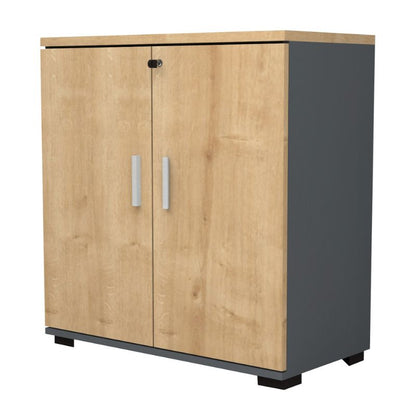 Ντουλάπι Γραφείου Επαγγελματικό Venturo Χρώμα Ανθρακί - Φυσικό Οξιάς 80x40x80