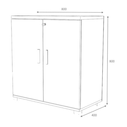 Ντουλάπι Γραφείου Επαγγελματικό Venturo Χρώμα Ανθρακί - Φυσικό Οξιάς 80x40x80