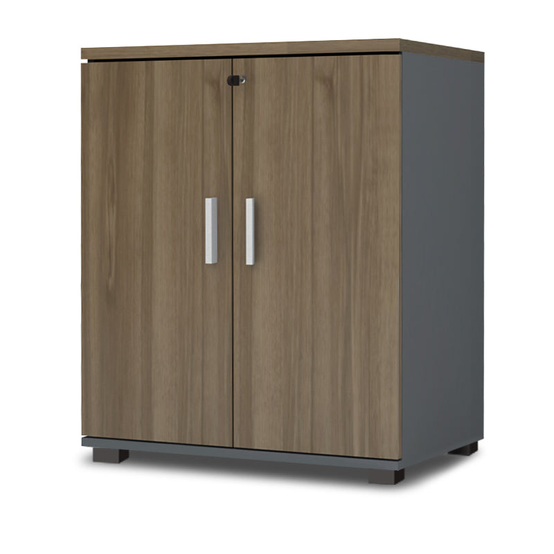Ντουλάπι Γραφείου με Κλειδαριά Επαγγελματικό Venturo Χρώμα Ανθρακί - Καρυδί 80x40x80