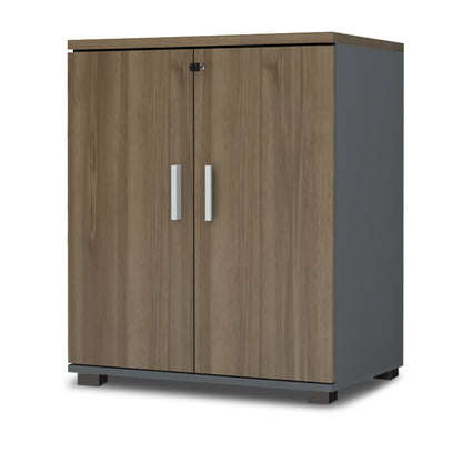 Ντουλάπι Γραφείου με Κλειδαριά Επαγγελματικό Venturo Χρώμα Ανθρακί - Καρυδί 80x40x80