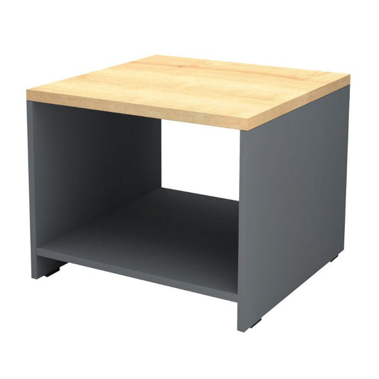 Τραπεζάκι Γραφείου Επαγγελματικό Venturo Χρώμα Ανθρακί - Φυσικό Οξιάς 60x60x45