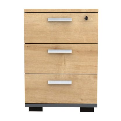 Συρταριέρα Γραφείου Επαγγελματική Venturo Χρώμα Ανθρακί - Φυσικό Οξιάς 39x40x57