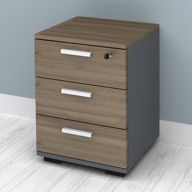 Συρταριέρα Γραφείου με Κλειδαριά Επαγγελματική Venturo Χρώμα Ανθρακί - Καρυδί 39x40x57